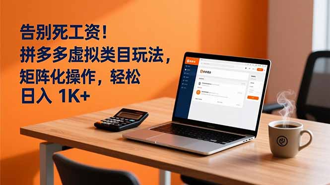 告别死工资!拼多多虚拟类目玩法,矩阵化操作,轻松日入 1K+ 告别死工资!拼多多虚拟类目玩法,矩阵化操作,轻松日入 1K+