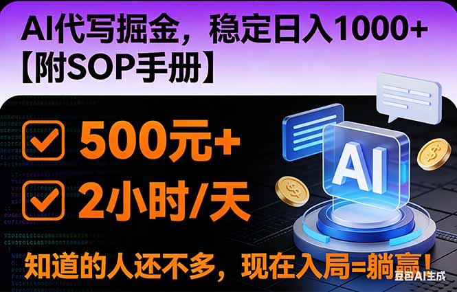 2026风口项目,AI代写掘金，稳定日入1000+，掌握核心技能【附SOP手册】-创意资源网