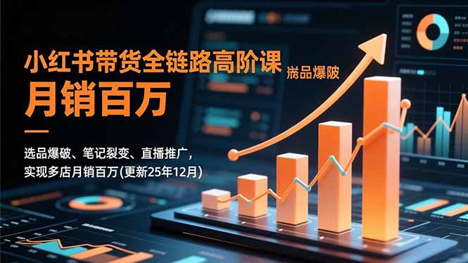 小红书带货全链路高阶课，选品爆破、笔记裂变、直播推广，实现多店月销百万(更新25年12月)-创意资源网