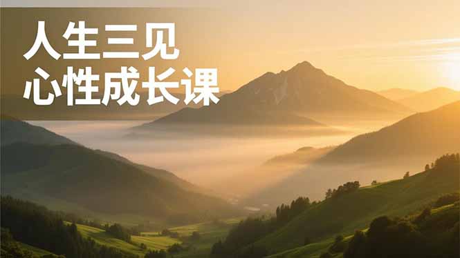 人生三见心性成长课，见天地众生自己，搞透人性安顿身心，活出清晰自我，内在富足无价-创意资源网