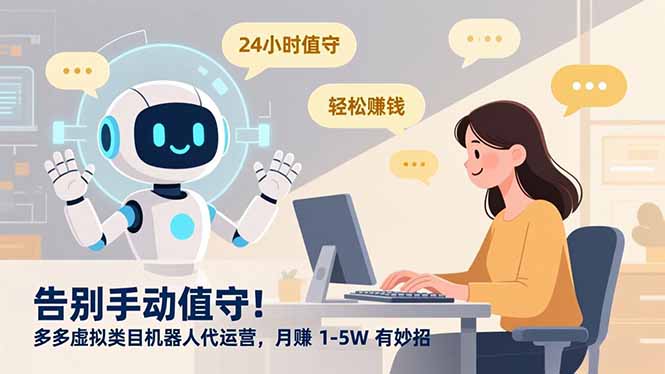 告别手动值守！多多虚拟类目机器人代运营，月赚 1-5W 有妙招-创意资源网