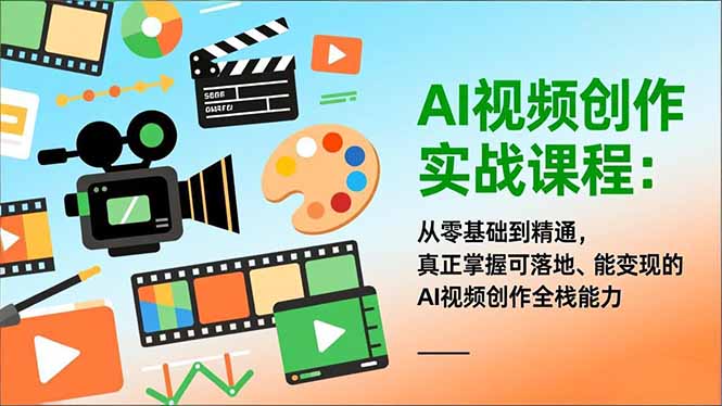 AI视频创作实战课程：从零基础到精通，真正掌握可落地、能变现的AI视频创作全栈能力-创意资源网