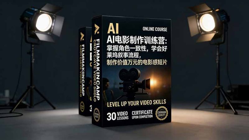 AI电影制作训练营：掌握角色一致性，学会好莱坞叙事流程，制作价值万元的电影感短片-创意资源网