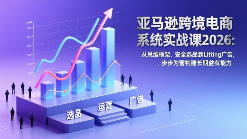 亚马逊跨境电商系统实战课2026：从思维框架、安全选品到Listing广告，步步为营构建长期盈利能力-创意资源网