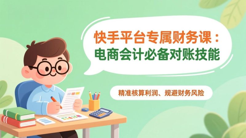 快手平台专属财务课：电商会计必备对账技能，精准核算利润、规避财务风险-创意资源网