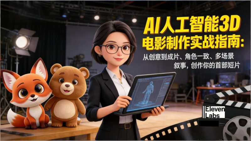 AI人工智能3D电影制作实战指南:从创意到成片、角色一致、多场景叙事,创作你的首部短片-创意资源网
