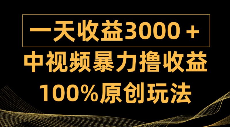 中视频暴力撸收益,日入3000+,100%原创玩法,小白轻松上手多种变现方式-创业资源网 | 精品设计与工具分享平台