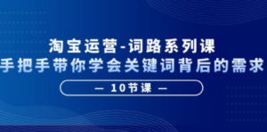 淘宝运营-词路系列课：手把手带你学会关键词背后的需求（10节课）-创业资源网 | 精品设计与工具分享平台