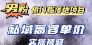 最新超耐造男粉项目实操教程，抖音快手引流到私域自动成交 单人单号日1000+-创业资源网 | 精品设计与工具分享平台