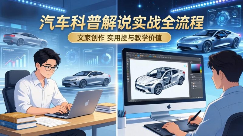 抖音汽车科普解说实战:文案+动画+画面处理+去水印全流程,打造专业汽车科普视频-创业资源网 | 精品设计与工具分享平台