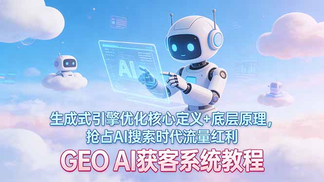 GEO AI获客系统教程:生成式引擎优化核心定义+底层原理,抢占AI搜索时代流量红利-创业资源网 | 精品设计与工具分享平台