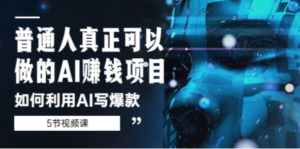 普通人真正可以做的AI赚钱项目-如何利用AI写爆款（5节视频课）-创业资源网 | 精品设计与工具分享平台