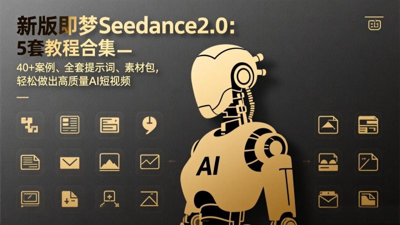 新版即梦Seedance2.0：5套教程合集，40+案例、全套提示词、素材包，轻松做出高质量AI短视频-创业资源网 | 精品设计与工具分享平台