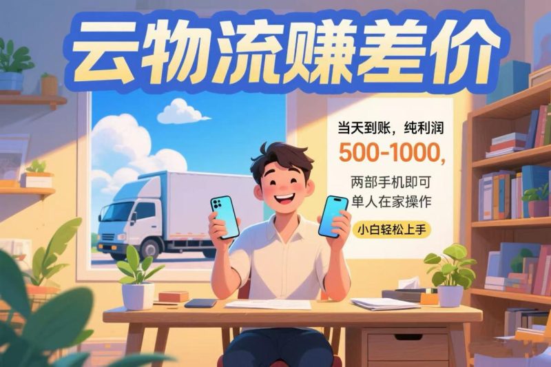 云物流赚差价 当天到账纯利润500-1000 两部手机即可 可单人在家操作 小…-创业资源网 | 精品设计与工具分享平台