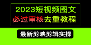 2023短视频和图文必过审核去重教程，剪映剪辑去重方法汇总实操，搬运必学-创业资源网 | 精品设计与工具分享平台