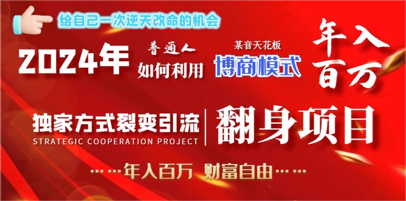2024年普通人如何利用博商模式做翻身项目年入百万,财富自由-创业资源网 | 精品设计与工具分享平台
