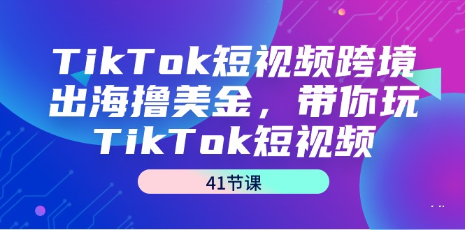 TikTok短视频跨境出海撸美金，带你玩TikTok短视频（41节课）-创业资源网 | 精品设计与工具分享平台