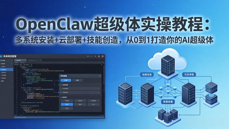 OpenClaw-小龙虾 超级体实操教程:多系统安装+云部署+技能创造,从0到1打造你的AI超级体-创业资源网 | 精品设计与工具分享平台