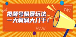 视频号粗暴玩法，一天利润大几千！-创业资源网 | 精品设计与工具分享平台