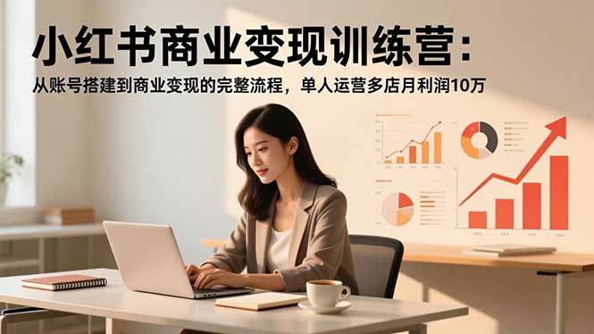 小红书商业变现训练营:从账号搭建到商业变现的完整流程,单人运营多店月利润10万-创业资源网 | 精品设计与工具分享平台