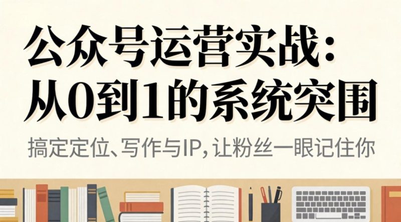 公众号运营实战：从0到1的系统突围-创业资源网 | 精品设计与工具分享平台