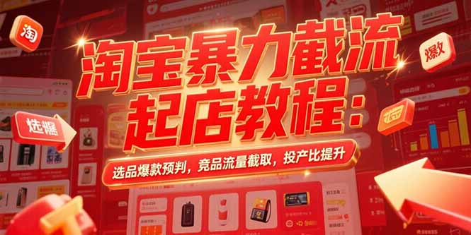 淘宝暴力截流起店教程：选品爆款预判，竞品流量截取，投产比提升-创业资源网 | 精品设计与工具分享平台