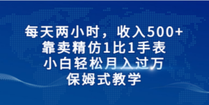 每天两小时，收入500+，靠卖精仿1比1手表，小白轻松月入过万！保姆式教学-创业资源网 | 精品设计与工具分享平台
