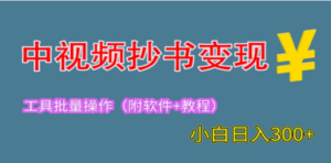 2023中视频抄书变现(附工具+教程),一天300+,特别适合新手操作的副业-创业资源网 | 精品设计与工具分享平台