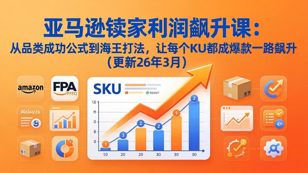 亚马逊卖家利润飙升课:从品类成功公式到海王打法,让每个SKU都成爆款一路飙升(更新26年3月)