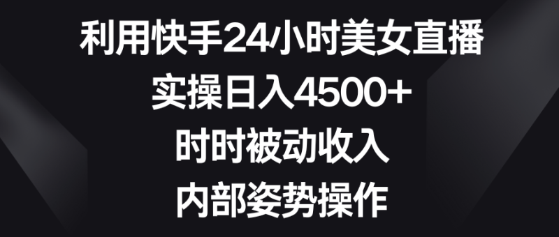 利用快手24小时美女直播,实操日入4500+,时时被动收入,内部姿势操作-创业资源网 | 精品设计与工具分享平台