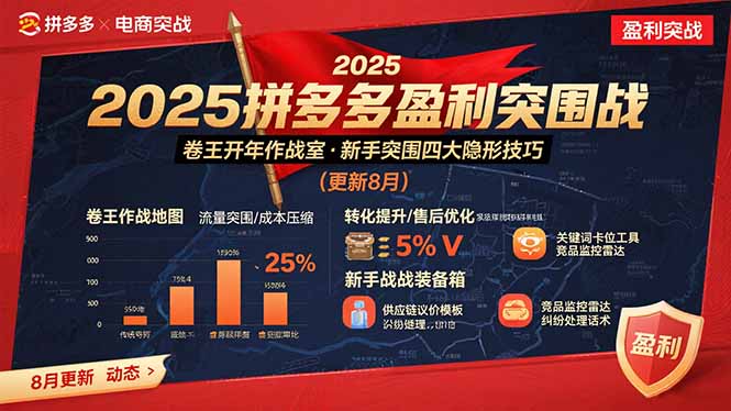 2025拼多多盈利突围战：卷王开年作战室，新手突围四大隐形技巧(更新8月)-创业资源网 | 精品设计与工具分享平台