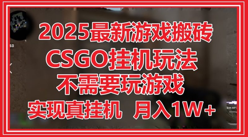 2025最新游戏搬砖,CSGO挂机,不需要玩游戏,实现真挂机,月入1W+-创业资源网 | 精品设计与工具分享平台