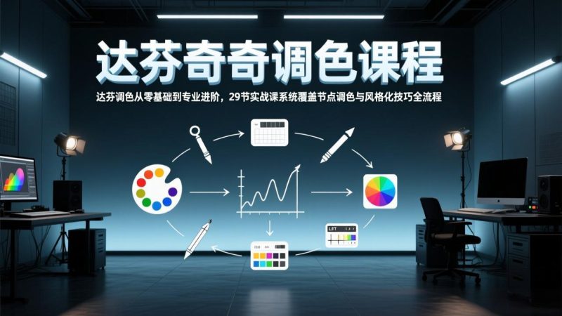 达芬奇调色从零基础到专业进阶，29节实战课系统覆盖节点调色与风格化技巧全流程-创业资源网 | 精品设计与工具分享平台