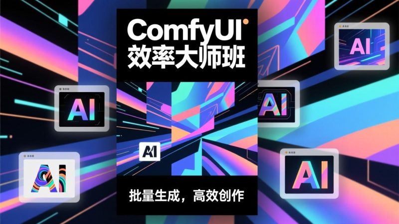 ComfyUI效率大师班:工作流搭建,批量生成,将个人AI出图效率提升5-10倍,月接单收入1-3万-创业资源网 | 精品设计与工具分享平台