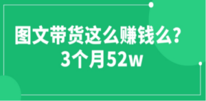 图文带货这么赚钱么? 3个月52W 图文带货运营加强课-创业资源网 | 精品设计与工具分享平台
