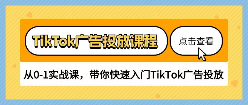 TikTok广告投放课程，从0-1实战课，带你快速入门TikTok广告投放（30节课）-创业资源网 | 精品设计与工具分享平台