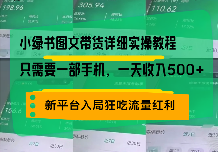 小绿书图文带货详细实操教程，只需要一部手机，一天收入500+，轻松变现-创业资源网 | 精品设计与工具分享平台
