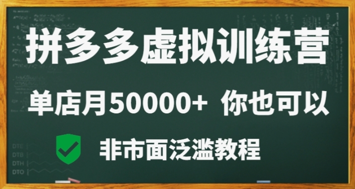 拼多多虚拟产品电商训练课：月入30000+你也行，暴利稳定，长久副业首选-创业资源网 | 精品设计与工具分享平台