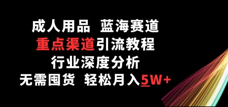 蓝海成人用品赛道,重点渠道引流教程,行业深度分析,无需囤货,轻松月入5W+【揭秘】 蓝海成人用品赛道,重点渠道引流教程,行业深度分析,无需囤货,轻松月入5W+【揭秘】