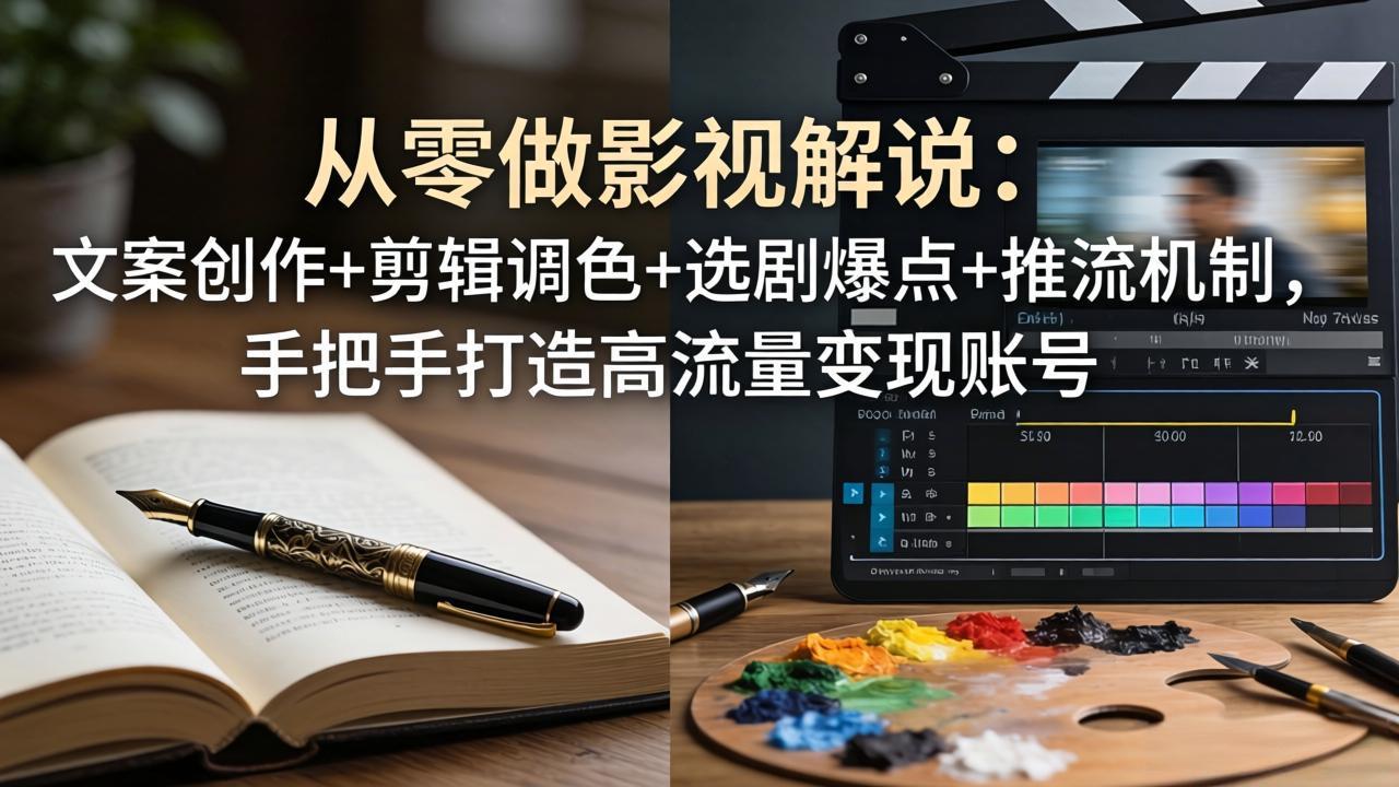 从零做影视解说:文案创作+剪辑调色+选剧爆点+推流机制,手把手打造高流量变现账号 从零做影视解说:文案创作+剪辑调色+选剧爆点+推流机制,手把手打造高流量变现账号