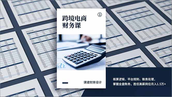 跨境电商财务课，核算逻辑、平台规则、账务处理，掌握全盘账务，胜任高薪岗位月入1.5万+-创业资源网 | 精品设计与工具分享平台