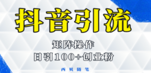 抖音引流术，矩阵操作，一天能引100多创业粉-创业资源网 | 精品设计与工具分享平台