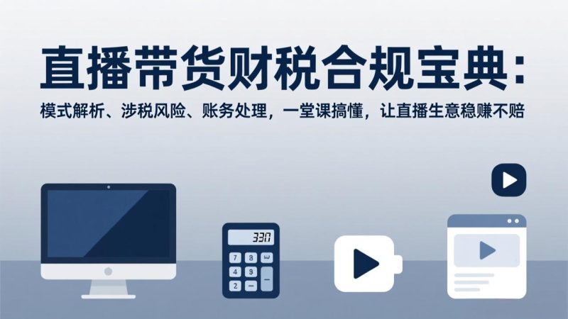 直播带货财税合规宝典：模式解析、涉税风险、账务处理，一堂课搞懂，让直播生意稳赚不赔-创业资源网 | 精品设计与工具分享平台