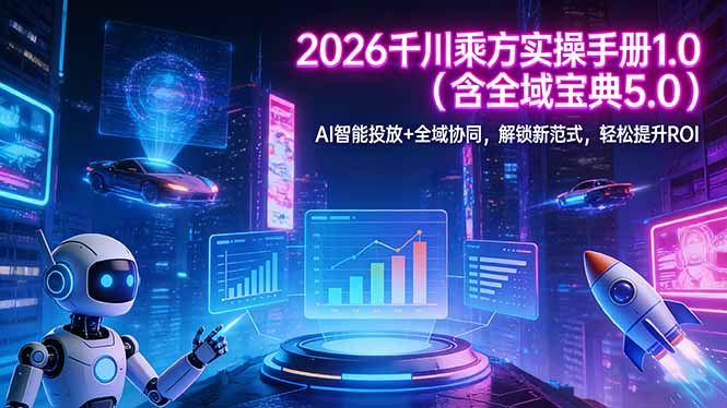 2026 千川乘方实操手册 1.0(含全域宝典 5.0)AI 智能投放+全域协同,解锁新范式,轻松提升ROI 2026 千川乘方实操手册 1.0(含全域宝典 5.0)AI 智能投放+全域协同,解锁新范式,轻松提升ROI