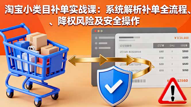 淘宝小类目补单实战课：系统解析补单全流程、降权风险及安全操作-创业资源网 | 精品设计与工具分享平台