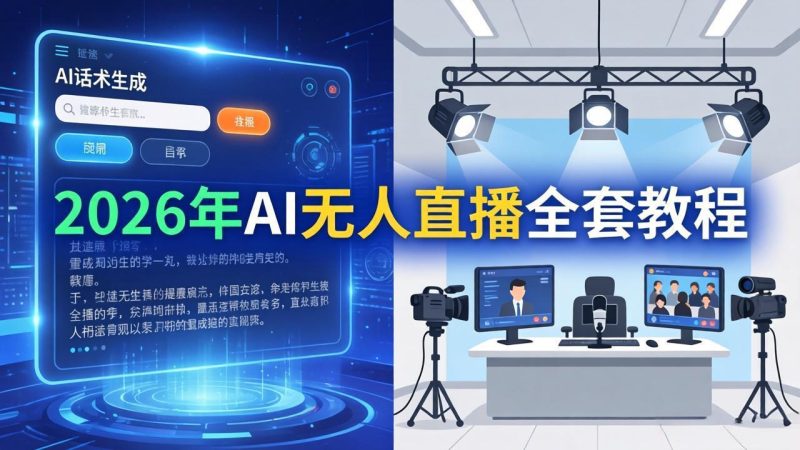 2026年AI无人直播全套教程：OBS安装+软件配置+直播间搭建+话术生成+一键开播实操-创业资源网 | 精品设计与工具分享平台