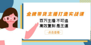 金牌带货主播打造实战课：百万主播 不可追，高效复制 是王道（10节课）-创业资源网 | 精品设计与工具分享平台
