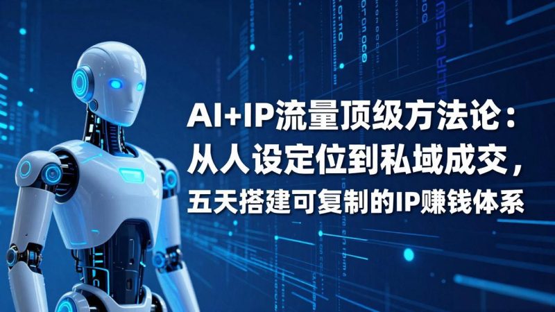 AI+IP顶级方法论:从人设定位到私域成交,五天搭建可复制的IP赚钱体系-创业资源网 | 精品设计与工具分享平台