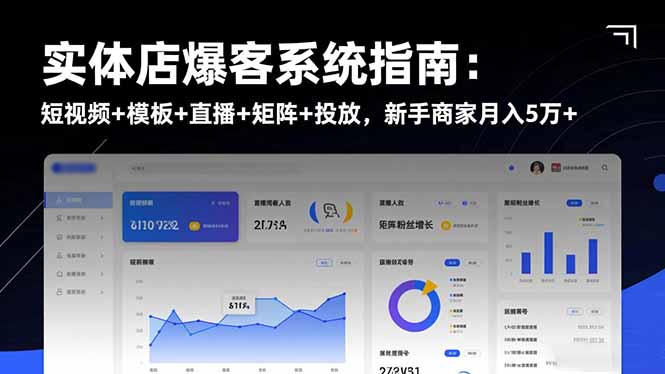 实体店爆客系统指南:短视频+模板+直播+矩阵+投放,新手商家月入5万+-创业资源网 | 精品设计与工具分享平台