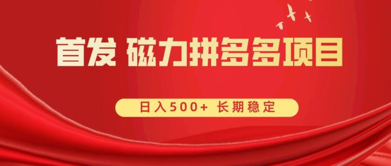 首发 磁力拼多多自撸 日入500+-创业资源网 | 精品设计与工具分享平台